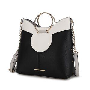 7873 Satchel Bag,Vegan Leather Top Handle Shoulder Bag Handbag Purse by Mia